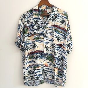 Pineapple Connection Creations by HeyMan Mens Hawaiian Aloha Shirt Palm‎ Print L